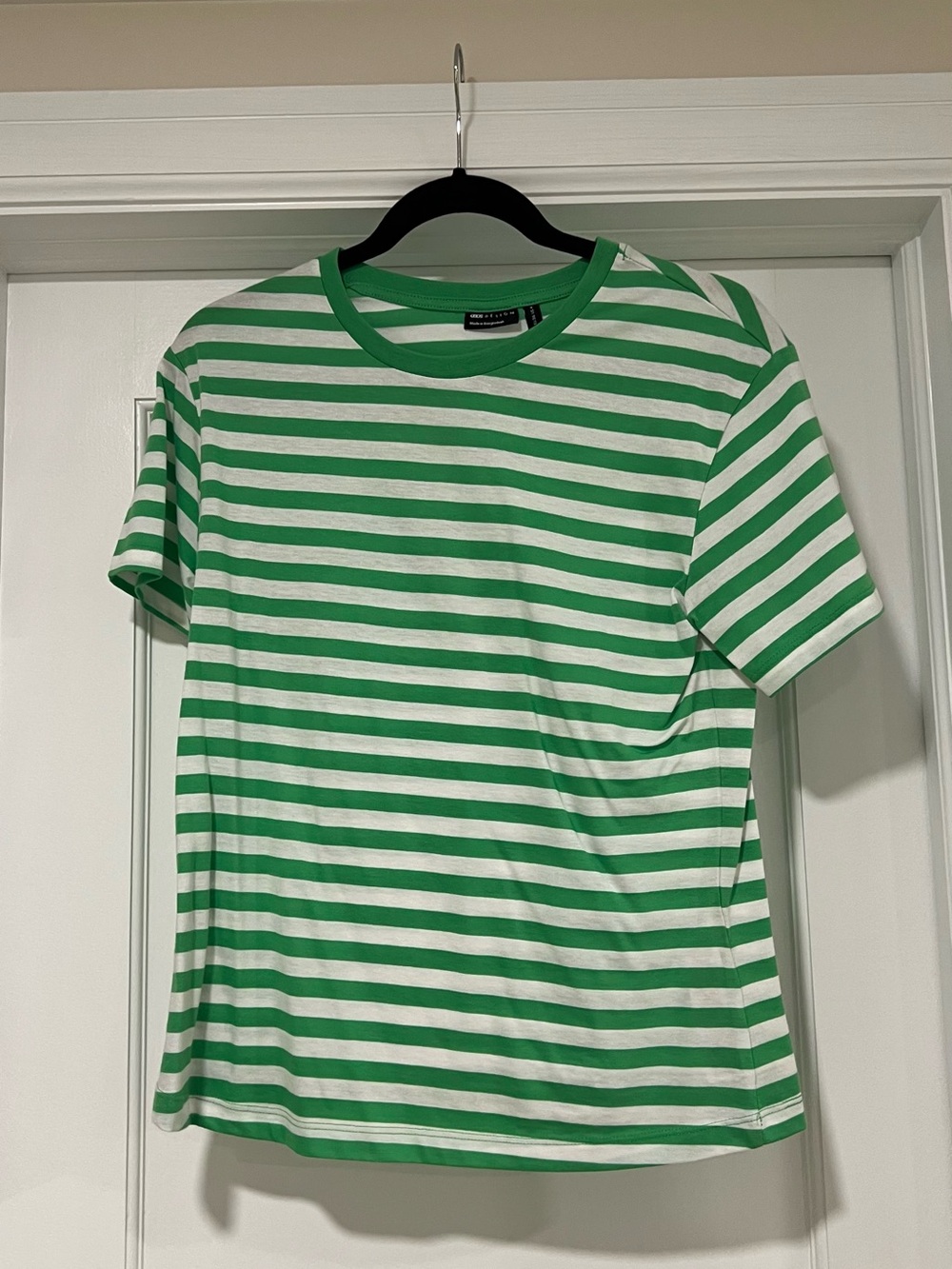 ASOS Green and White Striped Short Sleeve Crew Tee